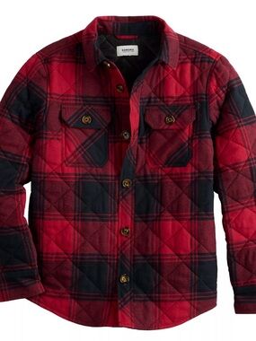 Sonoma Red & Black Plaid Quilted Shirt Jacket
